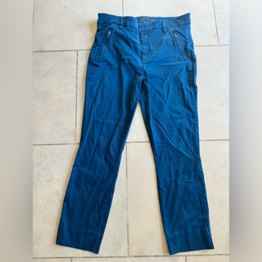 Anthropologie Teal Straight-Leg Pants